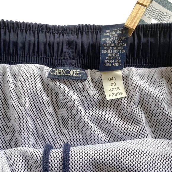 Cherokee Swim Suit Mens Large Blue Swim Trunks Mesh Liner Zip Pockets NEW - Picture 4 of 7